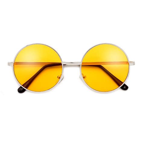 round yellow tint sunglasses